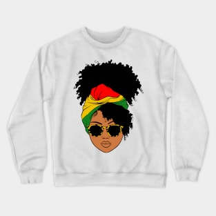 Afro Woman Headscarf Nubian Melanin Popping Black History Crewneck Sweatshirt